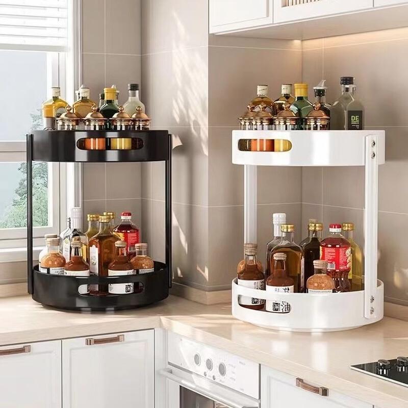 Rotating Double-Layer Kitchen Spice Rack
