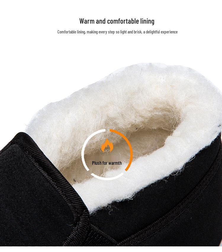 Herren Winter High-Top Samtgefüttert Rutschfest Baumwollschuhe