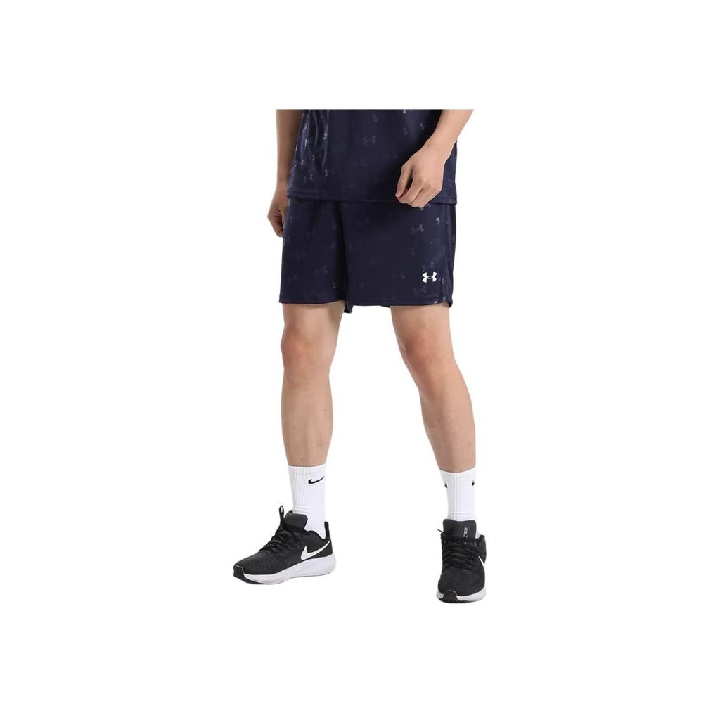 Under Armour Quick-Drying Breathable Running Training Printed Knit Shorts Unisex Shorts Dark-Blue 21500231-409