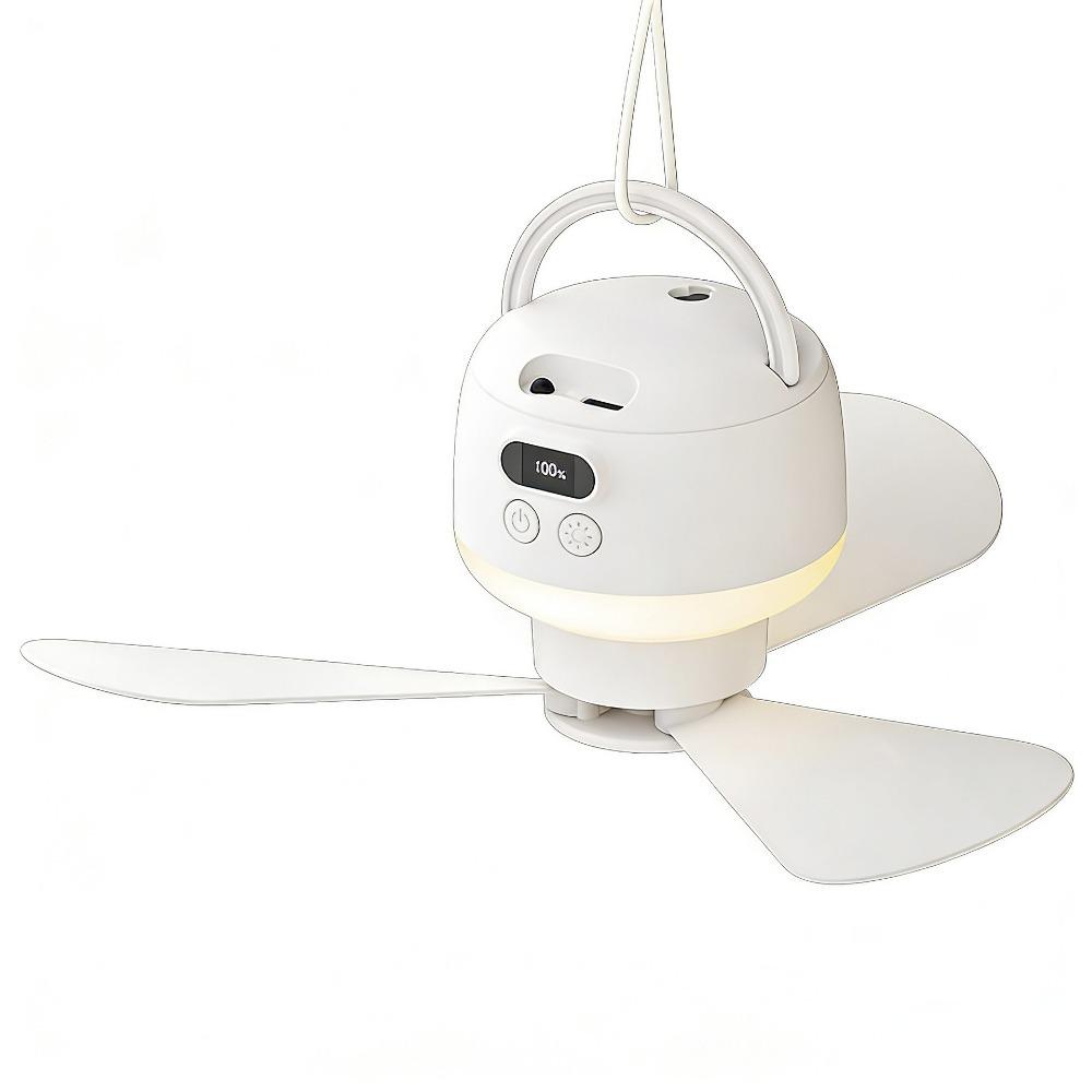 Rechargeable Hanging Fan Light Energy Saving Electric Fan Night Lamp  Outdoor Camping