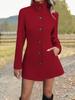 2026 European & American Women's Autumn/Winter Fashion Woolen Stand-Up Collar Coat
