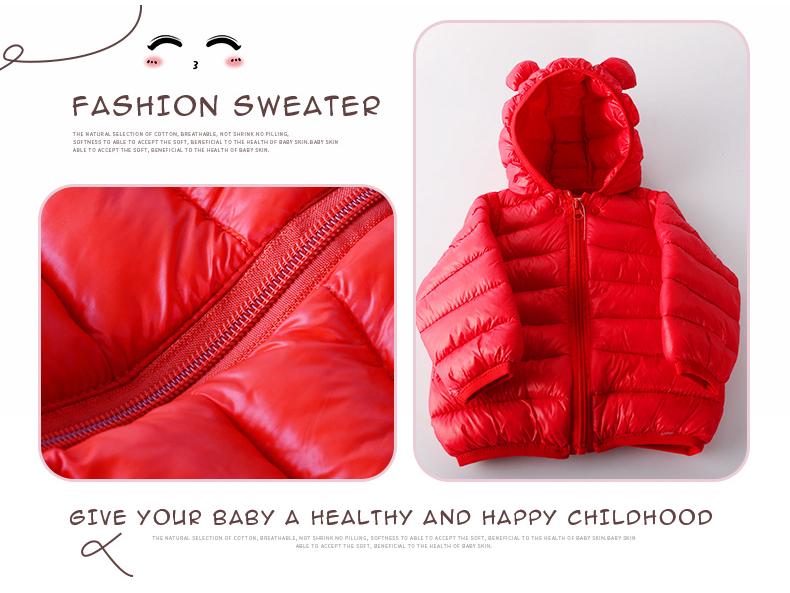 Infant Warm Cotton Jacket - Lightweight Down Coat for Boys and Girls (Autumn/Winter)