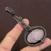 Natural Rose Quartz Gemstone Handmade Copper Wire Wrap Guitar Pendant 3.1" A2C70