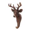 Sika Deer Head Single Wall Hook Retro Style Lifelike Details Animal Shaped Coat Hat Hook for