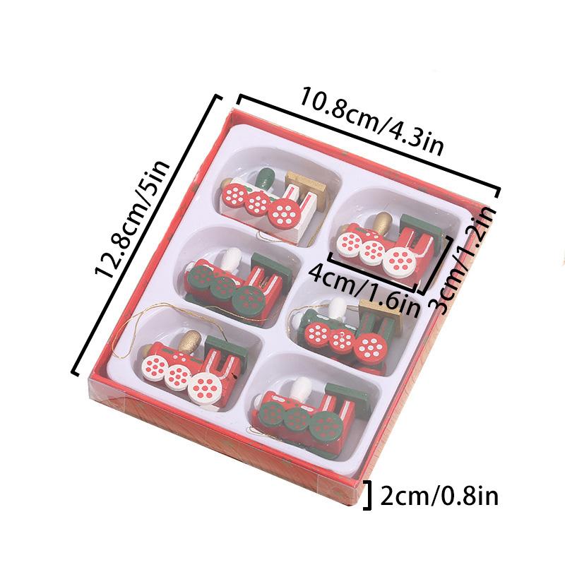 Creative Christmas Party Favors Home Dekor Závěsný přívěsek Hračky pro panenky Hlavy vláčků dřevěné