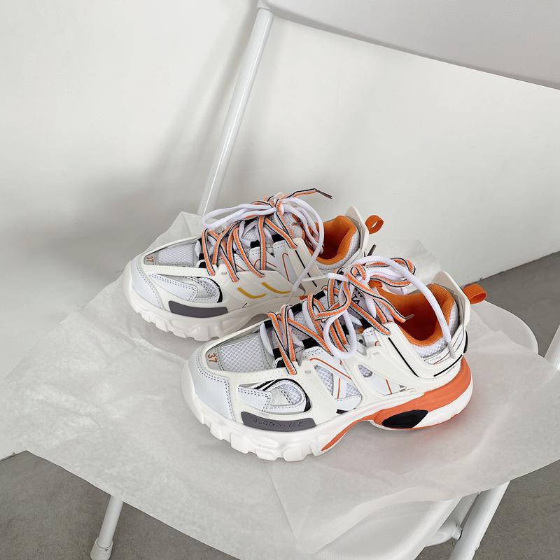 Dam 2025 Mångsidiga Dad Sneakers med Tjock Sula - Trendig Hong Kong-stil, Street Snap, Casual Sneakers för Studenter och Par