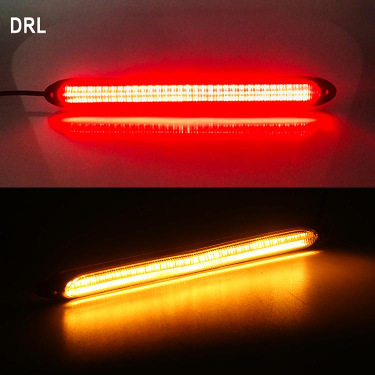 2Pcs LED Car DRL Daytime Running Lights Waterproof Universal 12V Auto Headlight Sequential Turn Signal Yellow Flow Day Light