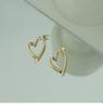 Gold Plated Heart Earrings: Cold Style Niche Design, No Piercing Ear Clips, Simple Mosquito Coil Ear Hoops for Women