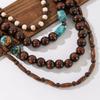 New Design Fashion Melard Style Multi-layer Handmade Wooden Bead Long Necklace Sweater Chain Women's Clothing Accessories