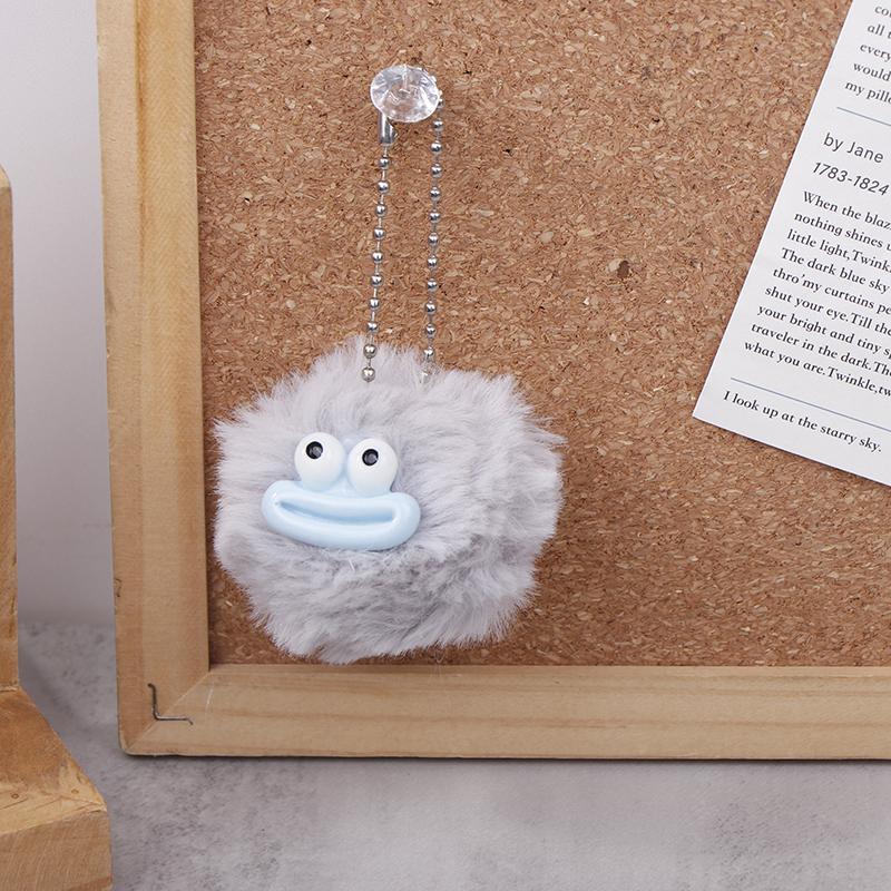 Niedlicher Cartoon-Wurstmund, Haarball, Schlüsselanhänger, Plüsch, lustiger Mini-Großmund, Puppenanhänger, Schlüsselanhänger, Rucksack, Tasche, Autoanhänger