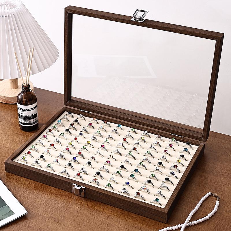 Walnut Wood Large Jewelry Box - Anti-Oxidation Storage for Rings, Earrings, Necklaces, and Bracelets