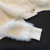 Autumn Winter Women V-neck Single Breasted Imitation Mink Fur Mohair Soft Knitted Sweater Cardigan Coat Jacket