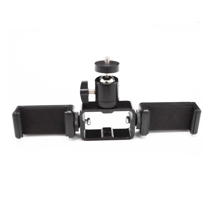 Metal Camera Phone Stand for Live Streaming with Adjustable Three-Position Bracket and 1/4 3/8 Screw Holes