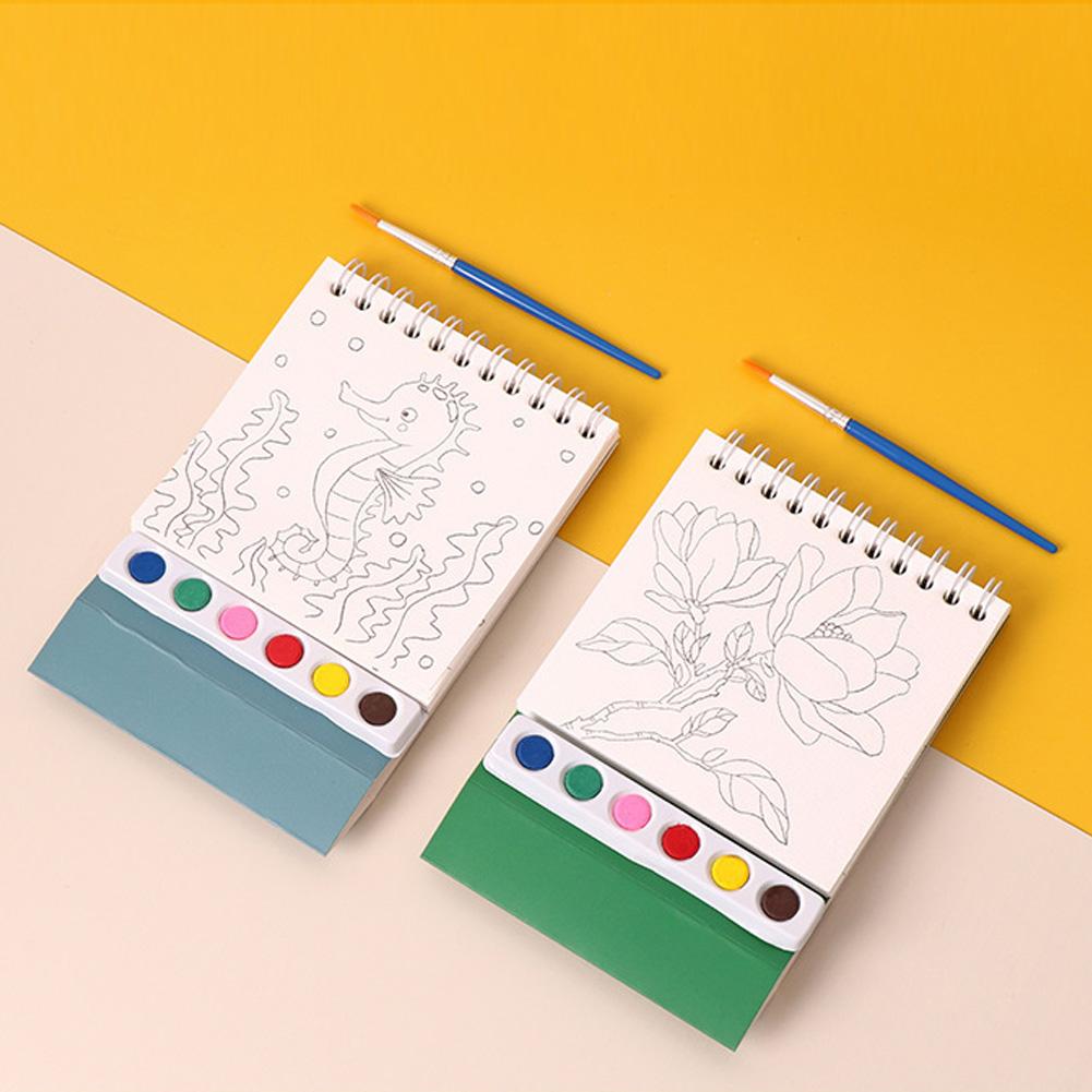 20 Sheet Sketchbook Drawing Picture Book Painting Brush Set Gouache Painting for Students Kids DIY Coloring Book Art Kit
