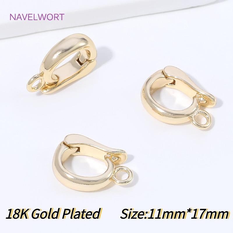 18K Gold Plated Hinged Necklace Enhancer,For Jewelry Making Supplies Pendant Bail Clasps Connector Fastener DIY Accessories