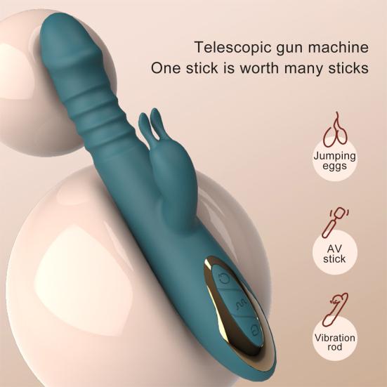 Vibrator Powerful Mode Rabbit Ears Strong Vibration Multi-frequency Retractable Soft Low Noise Flexible Enhance Relationship