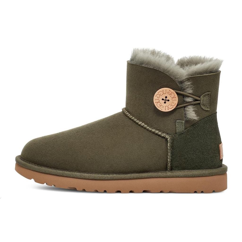 UGG Classic Button Short Flat Snow Boots Women boots Forest-Green 1016422-FRSN