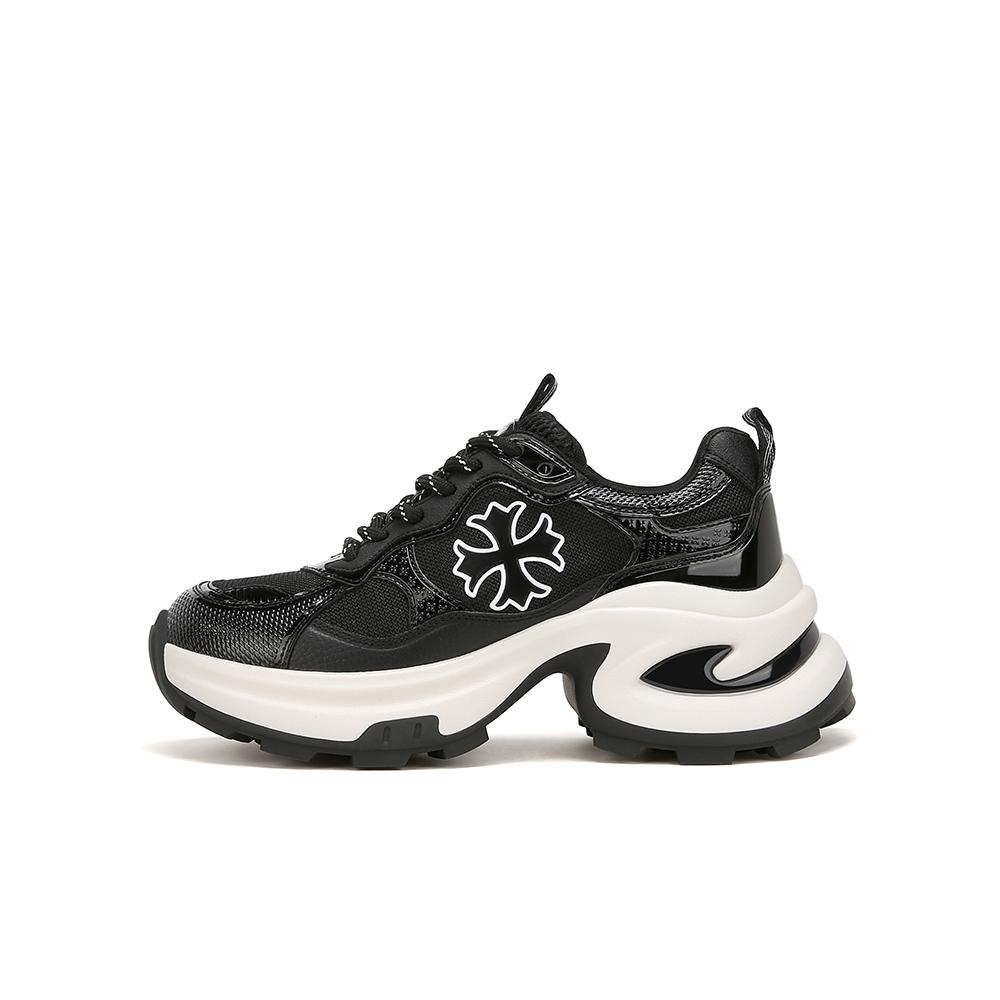 Height-increasing cross flower platform casual sneakers women's running shoes