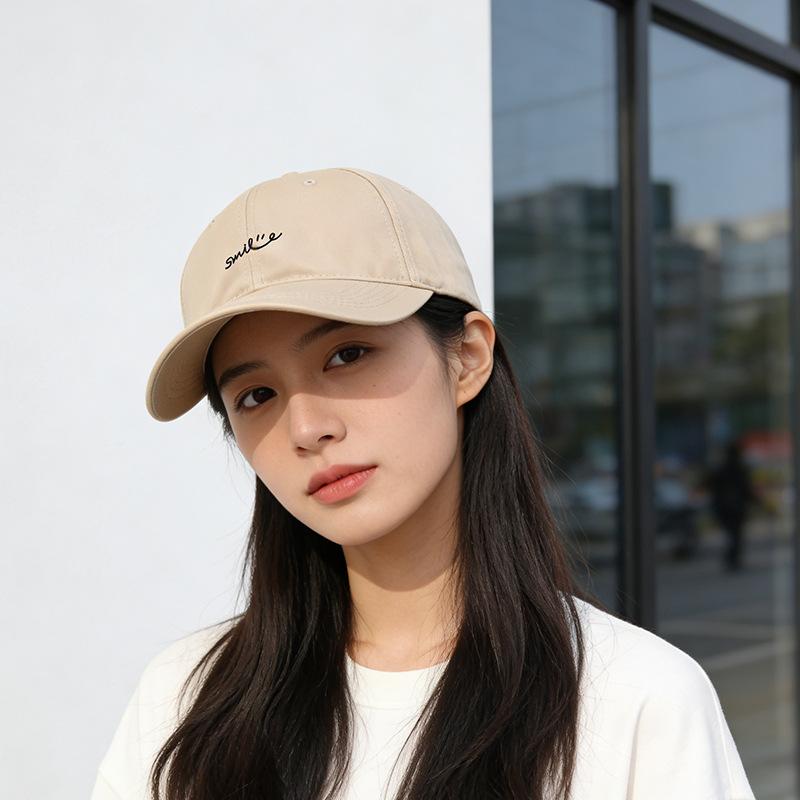 Spring and summer fashion letter embroidery baseball cap simple purple Korean version ins cap tide