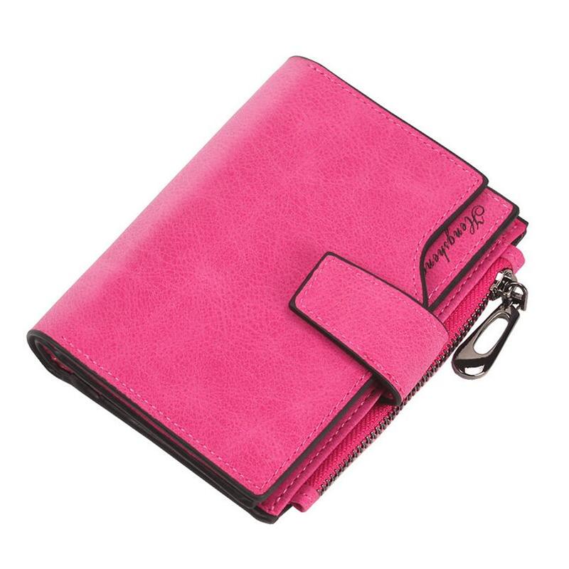 New Women's Wallet PU Leather Short Wallet Made of PU Leather Female Purses Card Holder Foldable Portable Lady Coin Purses