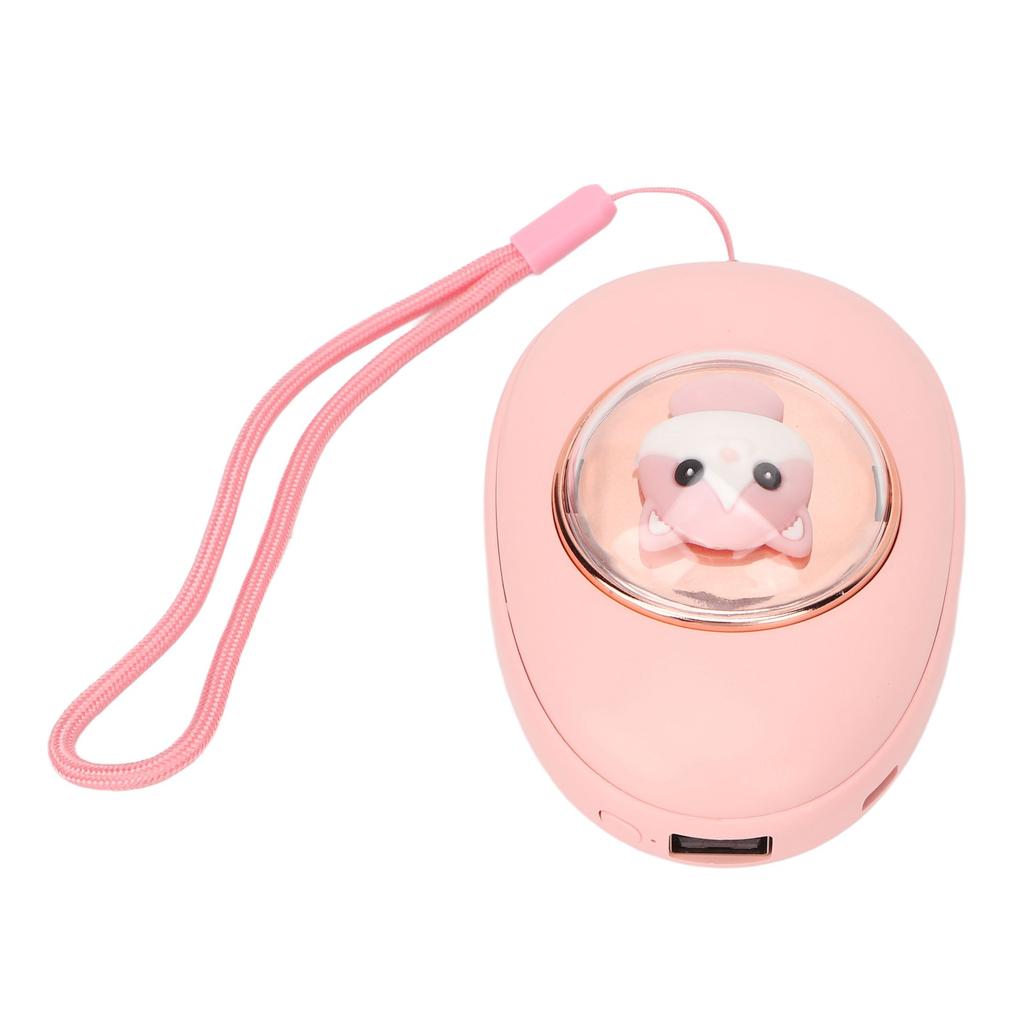 2 in 1 Electric Hand Warmer Space Capsule Shaped Double Side Heating Pocket Power Bank Pink Cat