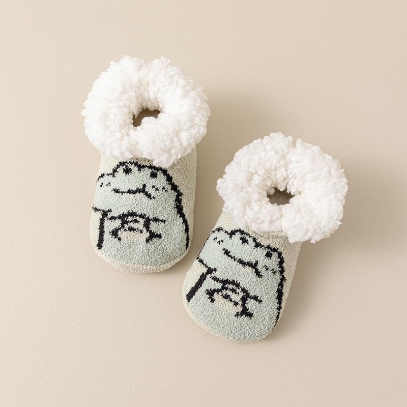 Non-Slip Baby Sock Winter Thermal House Slippers Warm Plush Indoor Floor Crib Shoes for Toddler Infant Boy Girl Learning To Walk