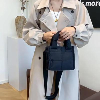 Puffer Tote Bag for Women Quilted Fashion Shoulder Bag Large Capacity Stylish Crossbody Bag Trendy Messenger Bag KTY