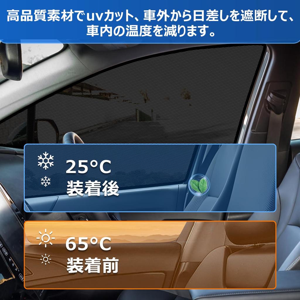 BLUESEATEC Toyota Prius 50 Series Blackout Mesh Curtains with Magnetic Sunshades for 4th Generation Prius Side Sunshades for Driver and Passenger