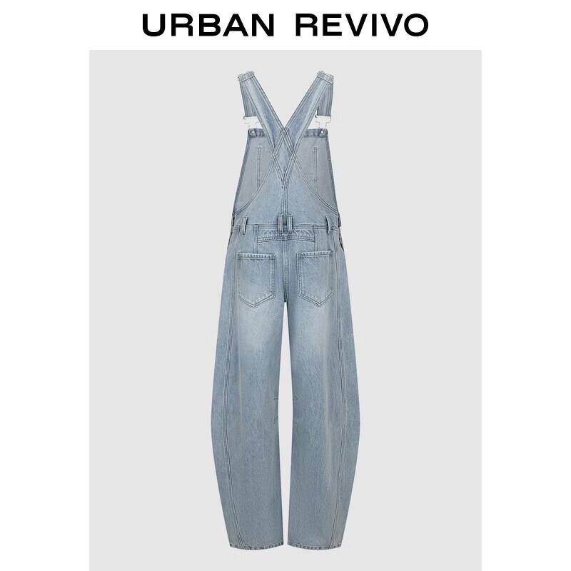 UR 2026 Autumn Women s Washed Distressed Denim Overalls 28