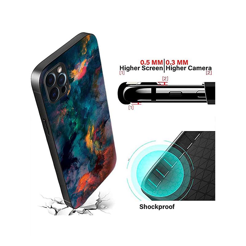 Bunte Spritz Tinten Glasmaterial Handyhülle Für iPhone 17 16 15 14 13 12 11 Pro Max 17Air 16E 7 Plus XR XS X Stoßfeste Hülle