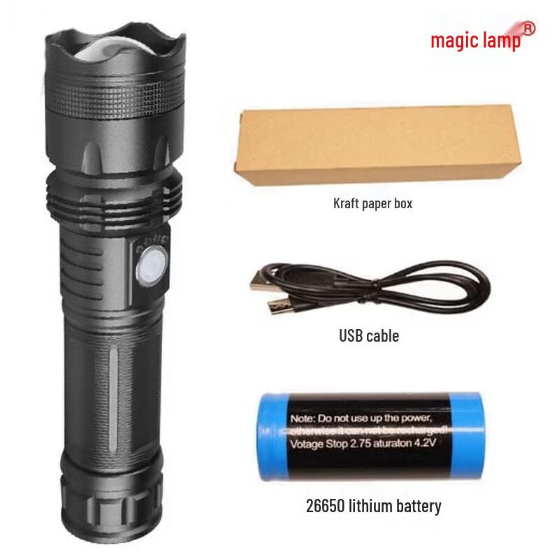 USB Rechargeable Waterproof LED Zoom Flashlight