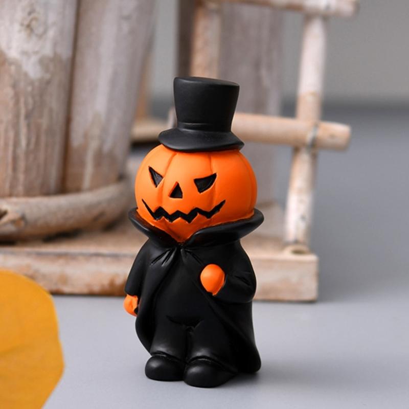 Festives Halloween Resin Pumpkin Figurine Colorful Centerpieces Decoration for Party and Home Display Desktop Accessory