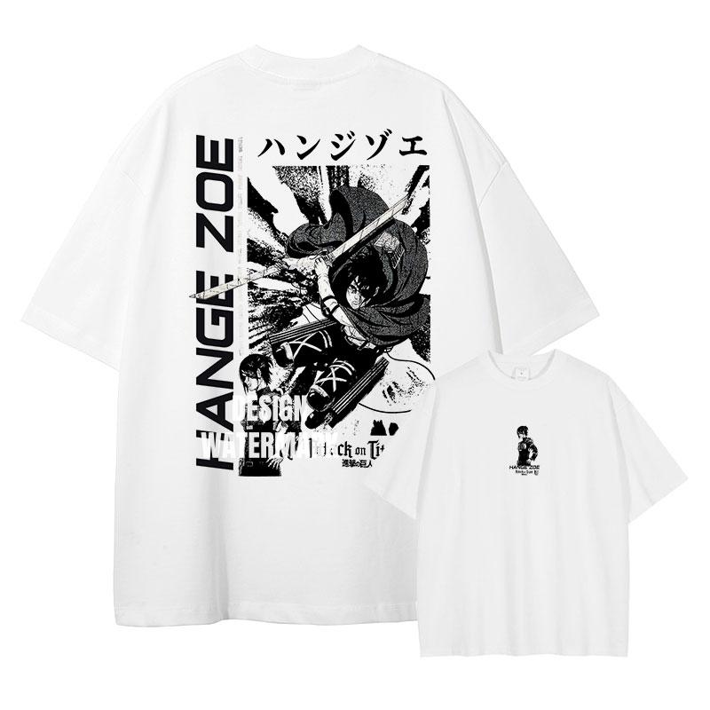 Anime AAttack on TTitan T Shirts Vintage Washed TTitan Attack Eren Tshirt Oversized Erwin Mikasa Arlert Armin Levi Tops Tees S