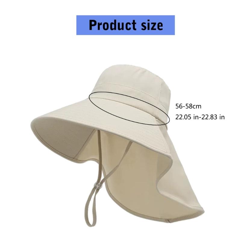 Breathable Sun Hat for Women Neck Cover Hat with Neck Flap Wide Brimmed Hat Adjustable Fashionable Sports Hat