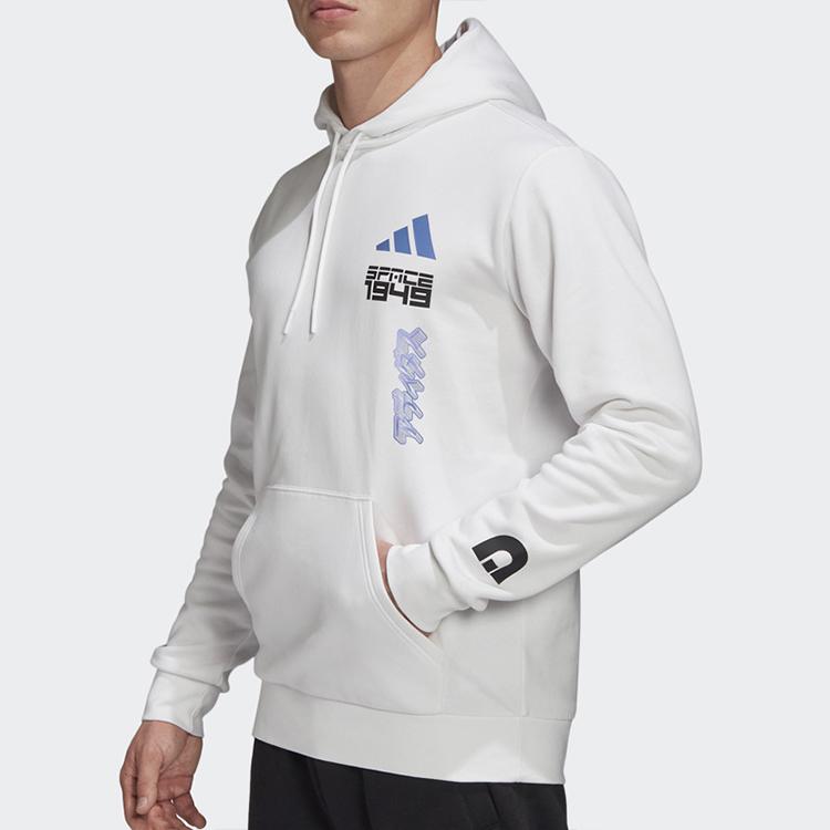 Adidas Casual Sports Pullover Hoodie Men Tops White GI6397