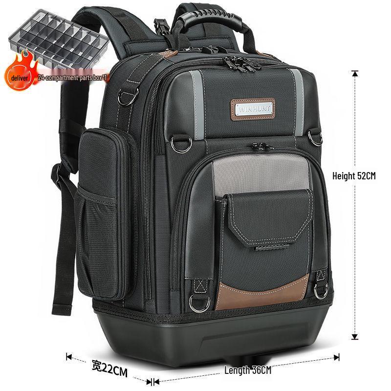 Multifunctional Canvas Tool Backpack for Electricians and Woodworkers