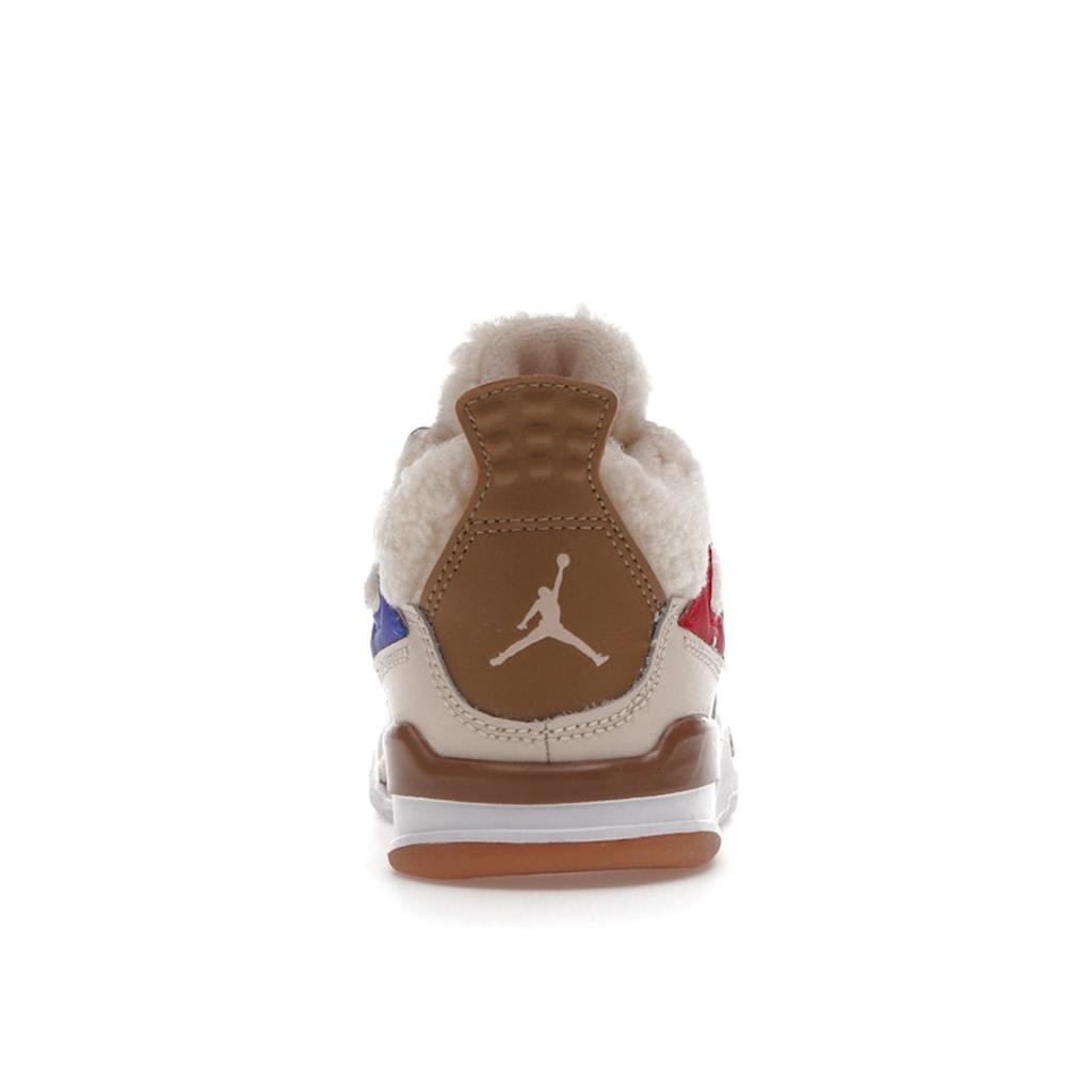 Air Jordan 4 Retro PS Wild Things Kids Sneakers Cream Sail University-Red DH0573-264