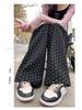 Women's High-Waist Polka Dot Lace Patchwork Wide-Leg Pants - Spring 2025 Collection