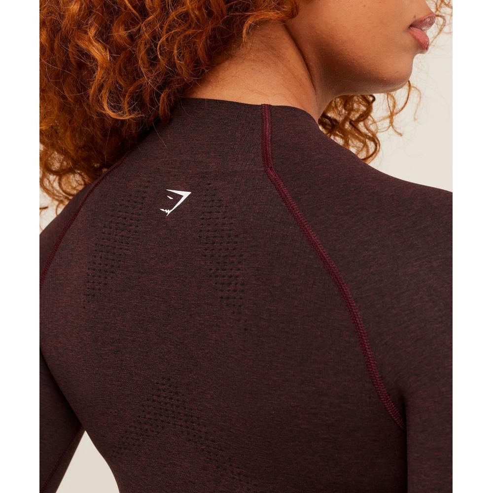 Gymshark Vital Midi Zip Up Jacket Rich Maroon Marl B5a9q Nc65