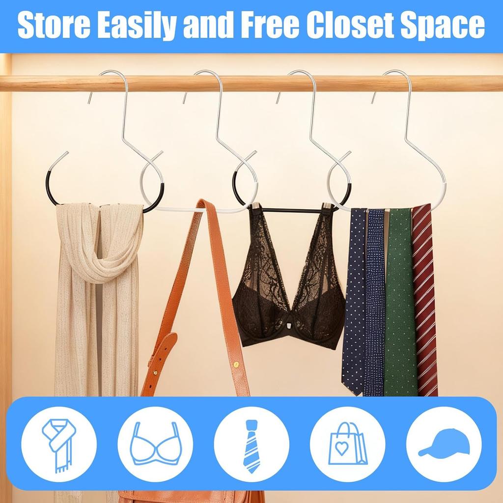 Ouligay 4PCS Hat Organizer for Baseball Caps Hat Hangers for Closet Stainless Steel Ball Cap Storage Organizer Rack Storage for Scarf Clothing Belt