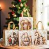 12pcs Christmas Gift Bag Santa Claus Non-Woven Tote Bag with Handle 2025 Christmas Decoration For Home New Year Kids Gift Wrap