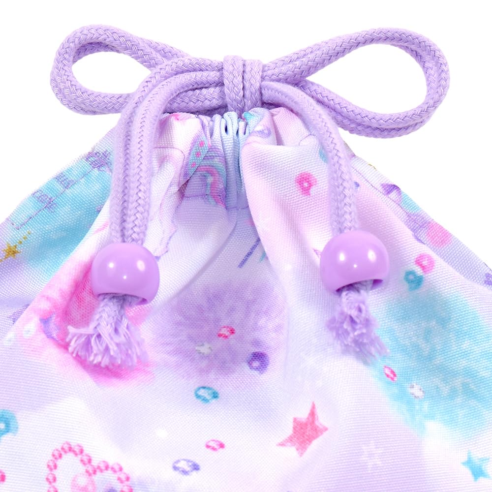COLORFUL CANDY STYLE Drawstring Lunch with Name Unicorn Fantasy Set of Cute for Elementary Lunch Bags, Medium, No-Gusset, Tag, Water-Repellent,