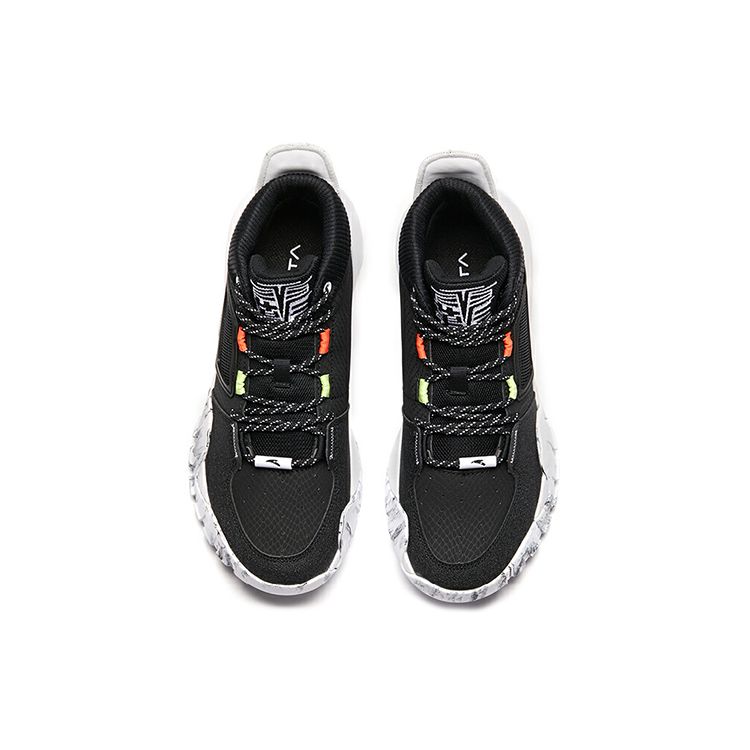 Anta Basketball Series Mid-Top Basketball Shoes Men Sneakers Black White 112011621S-1