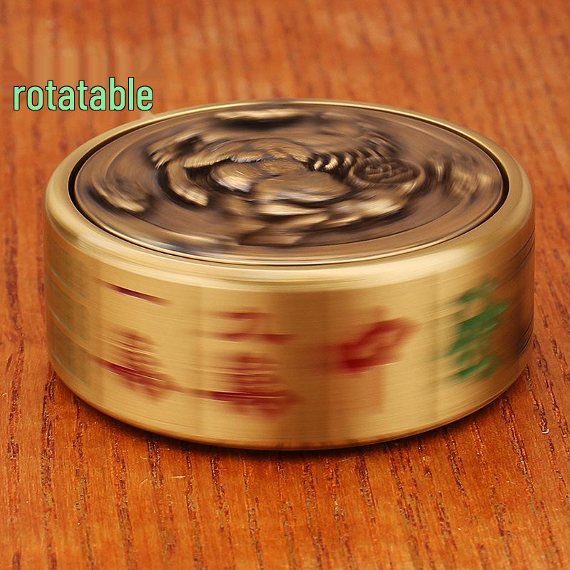 Brass Mahjong Rotatable East Wind Wealth-Attracting Handicraft