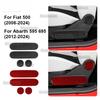 Real Soft Carbon Fiber Sticker For Fiat 500 2008-2024 For Abarth 595/695 2012-2024 LHD RHD Car Seat Adjust Knob Decor Panel Trim.