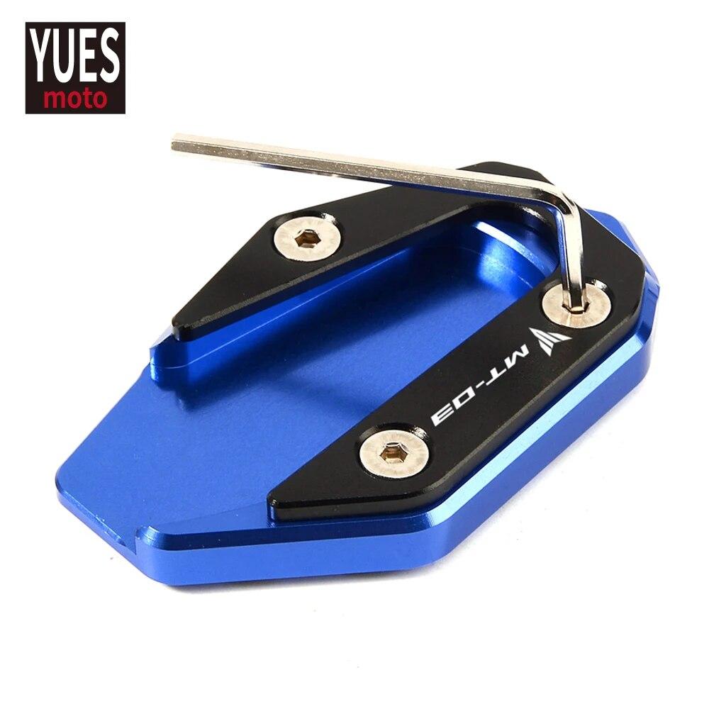Motorcycle Accessories CNC Kickstand Foot Side Stand Extension Pad Support Plate For YAMAHA MT-25 MT25 MT 25 2014-