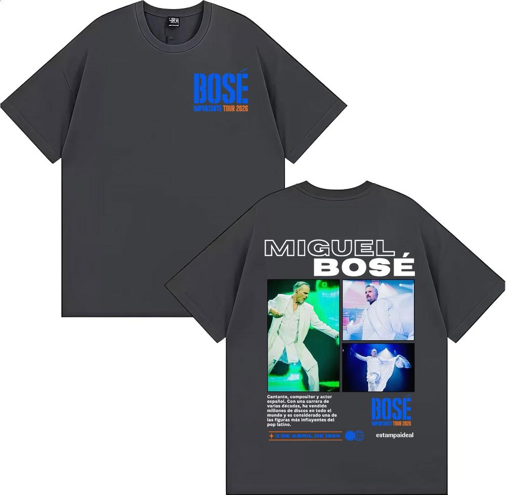 Miguel Bose Wichtige Tour 2026 Grafik T-Shirt Unisex DAMEN Vintage Hip Hop Sommer T-Shirts Streetwear Komfort Oversized T-Shirts