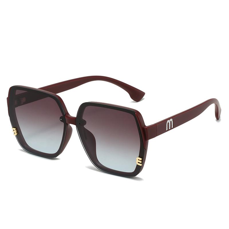 Brand Sunglasses Women's Square Classic Large Frame Fashion Men's Rectangular Letter Design Retro Sun Glasses UV400