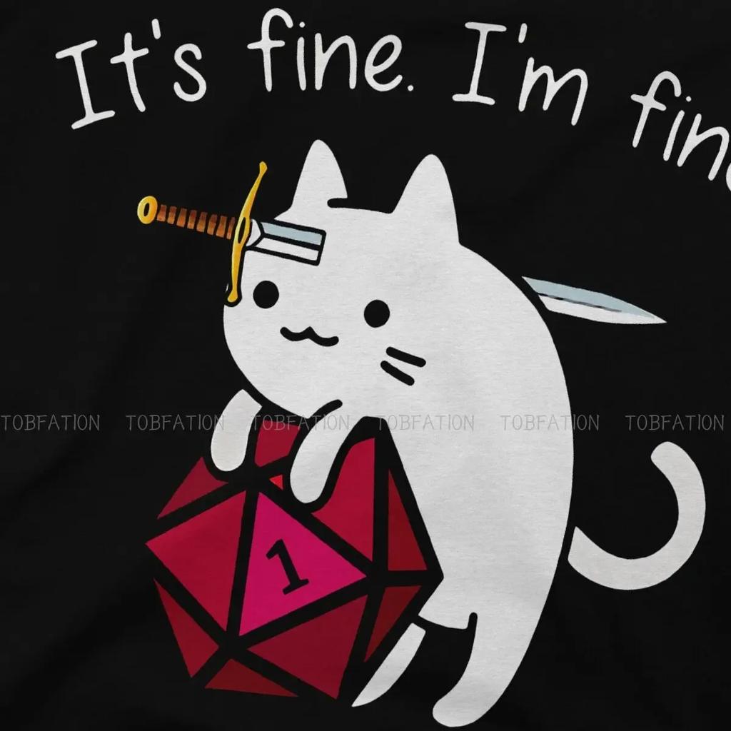 Gothic Crewneck Tee Shirt Harajuku Clothes It's Fine I'm  DND Men T