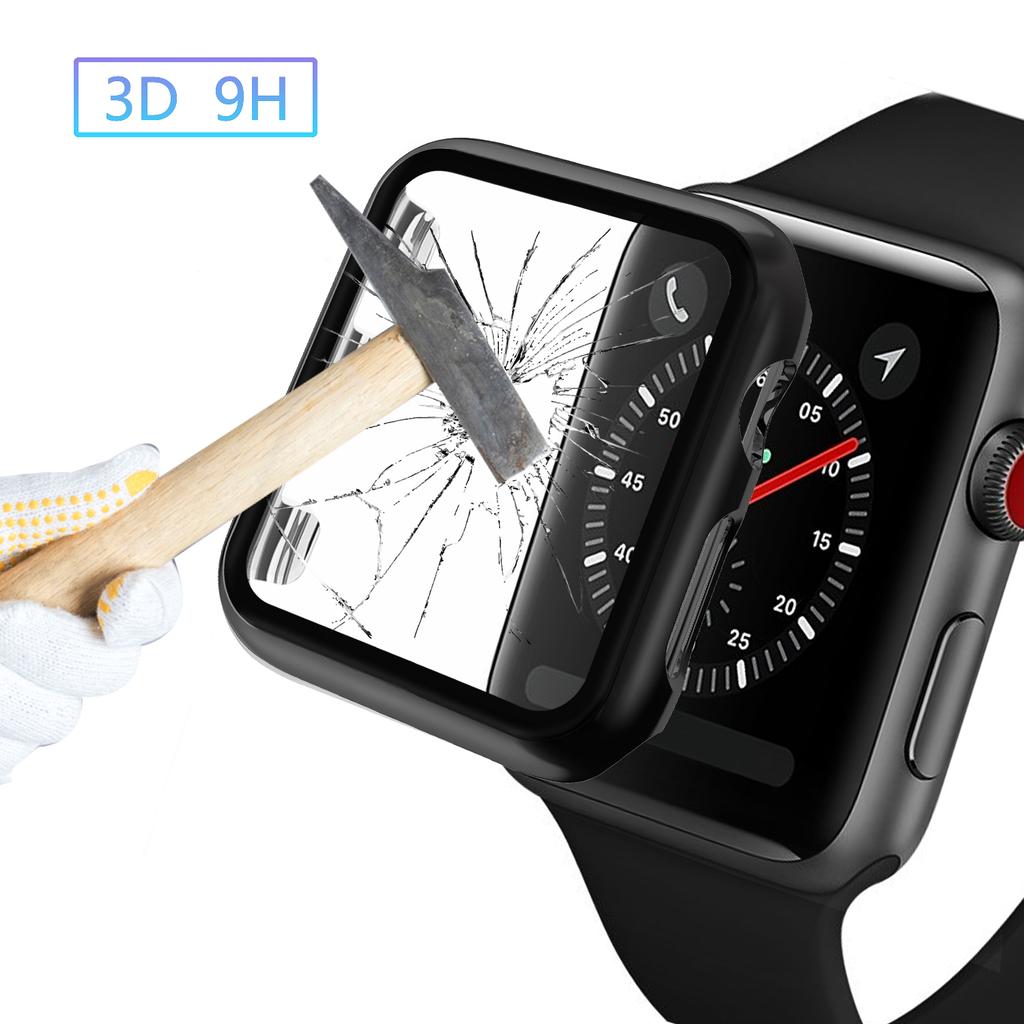 Plating Frame PC+Tempered Glass Watch Shell for Apple Watch SE/SE (2022)/Series 6/5/4 44mm